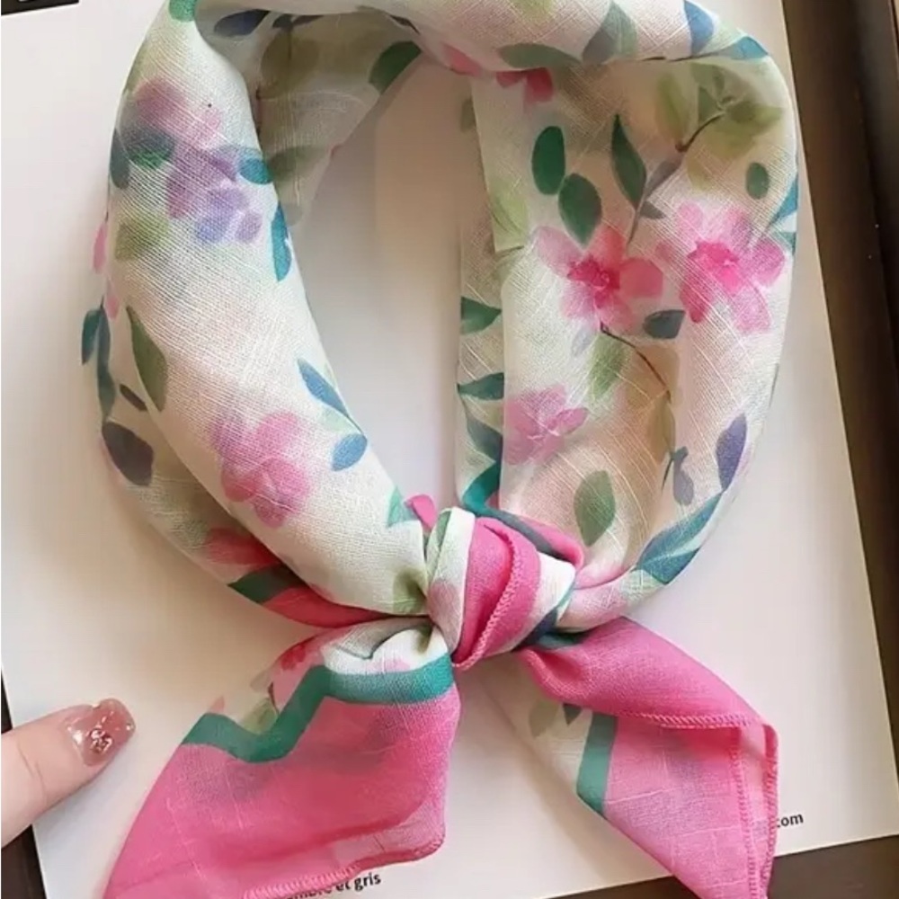 Chic Green and Pink Wrap with Fringe